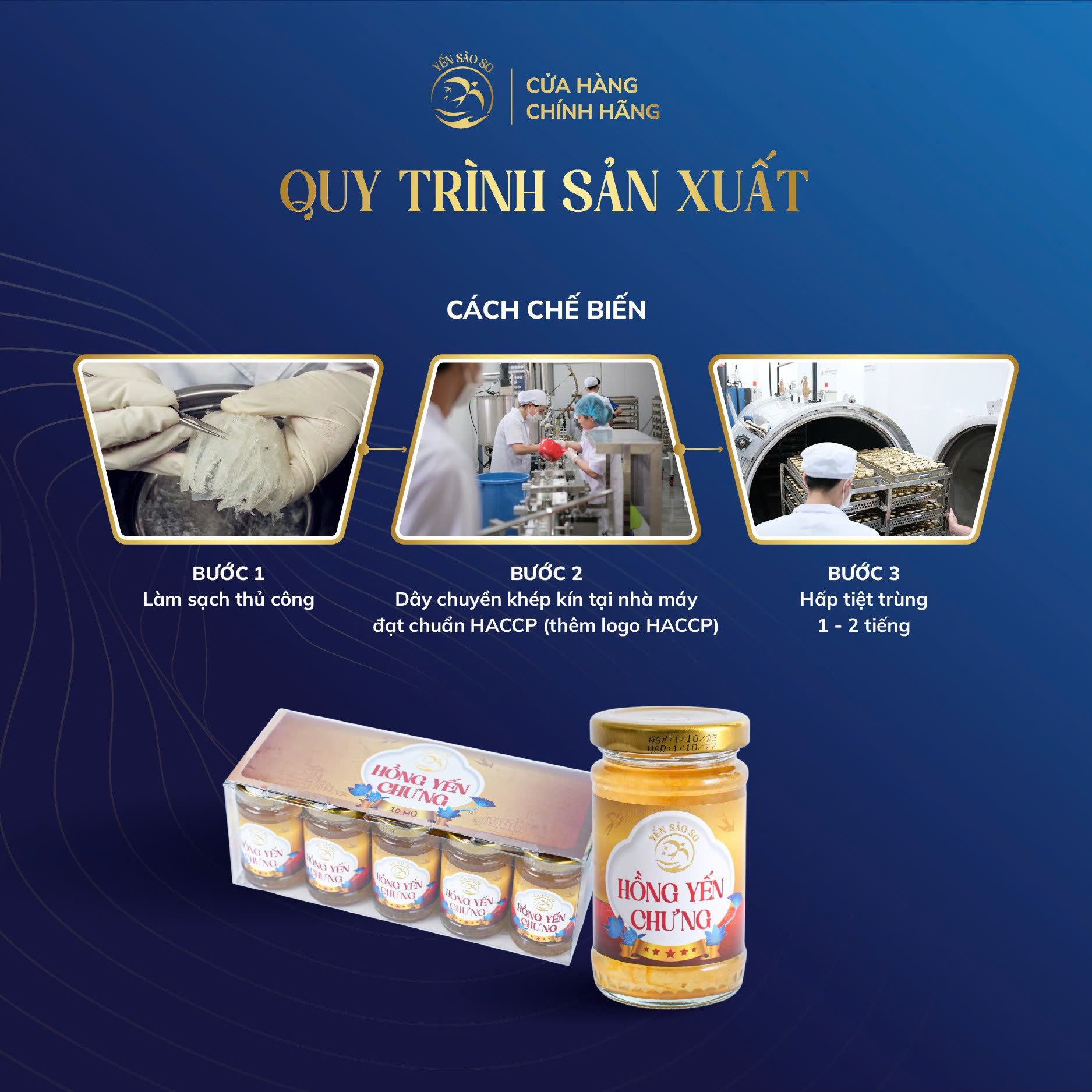 yến nước – hồng yến chưng Đường hộp 10 lọ 100ml