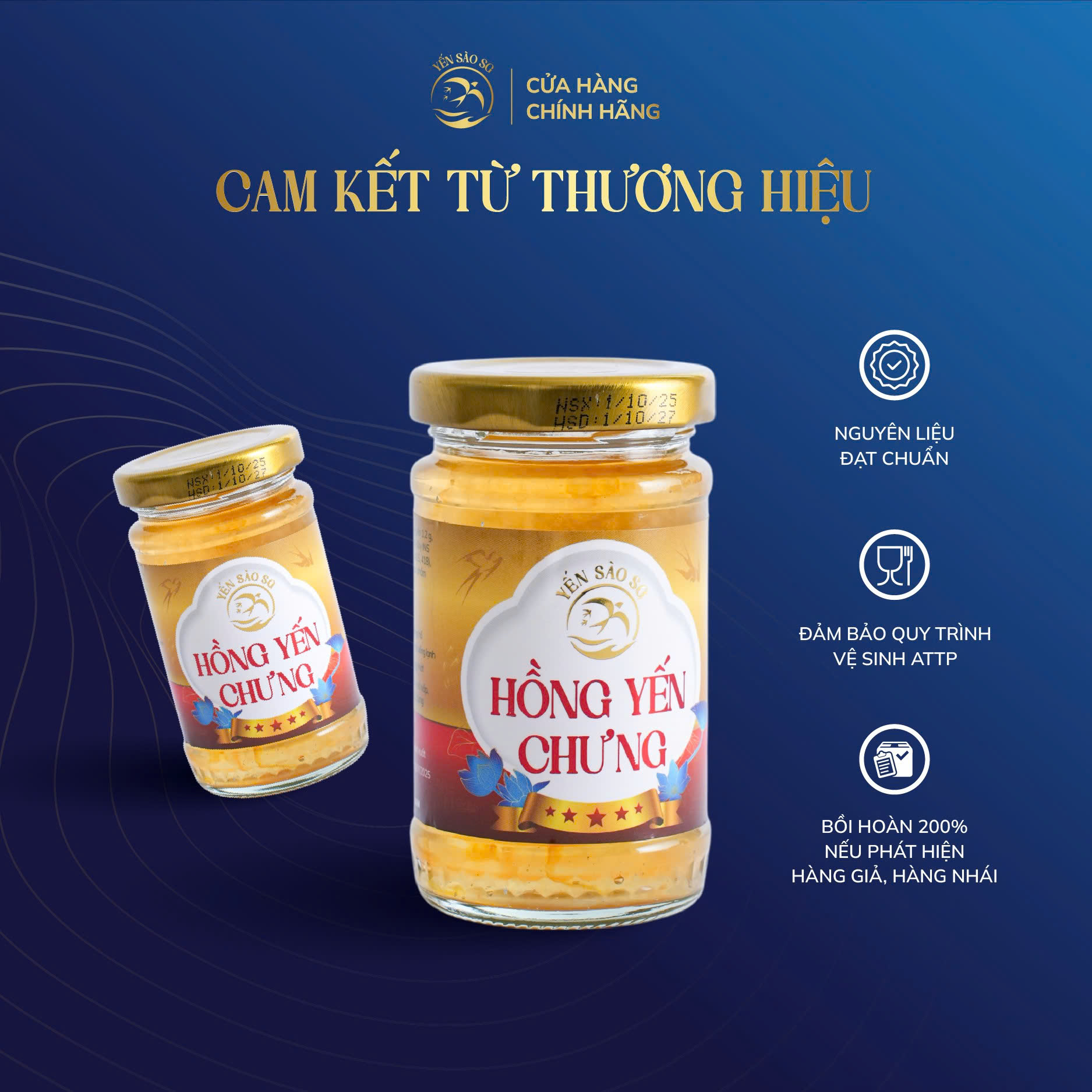 yến nước – hồng yến chưng Đường hộp 10 lọ 100ml